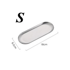 Tavă de depozitare bijuterii europene din oțel inoxidabil pentru depozitare cosmetică din metal, prăjitură ovală, tavă pentru de