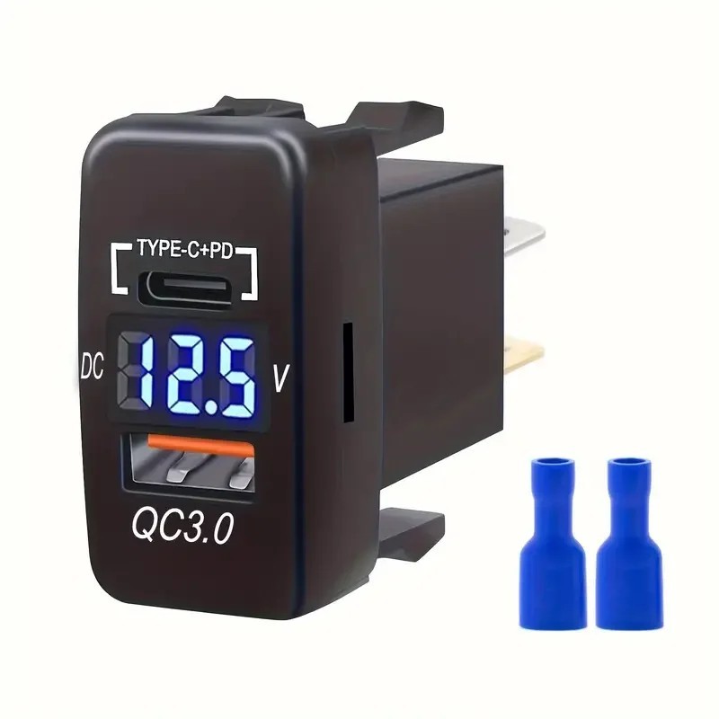 Priză încărcător auto USB Încărcare rapidă 3.0 și PD Port USB C Adaptor priză pentru vehicule Toyota 12V/24V