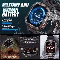 2024, nou ceas militar sport în aer liber, ceas inteligent pentru bărbați, baterie de 600 mAh, rezistent la apă, apel de urmărir