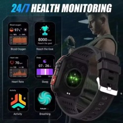 2024, nou ceas militar sport în aer liber, ceas inteligent pentru bărbați, baterie de 600 mAh, rezistent la apă, apel de urmărir