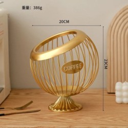 Coș cu fructe creativ Organizator de capsule de cafea de fier, gustări albastre, depozitare fructe uscate, coș diagonală articol