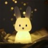Lumină de noapte cu LED, drăguț iepure, animal din desene animate, lampă din silicon, reglabilă, reîncărcabilă prin USB, pentru 