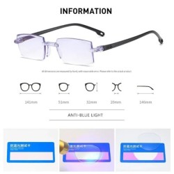 2 perechi noi de ochelari de lectură fără montură pentru bărbați și femei, anti-lumină albastră, bifocali, departe, aproape de m
