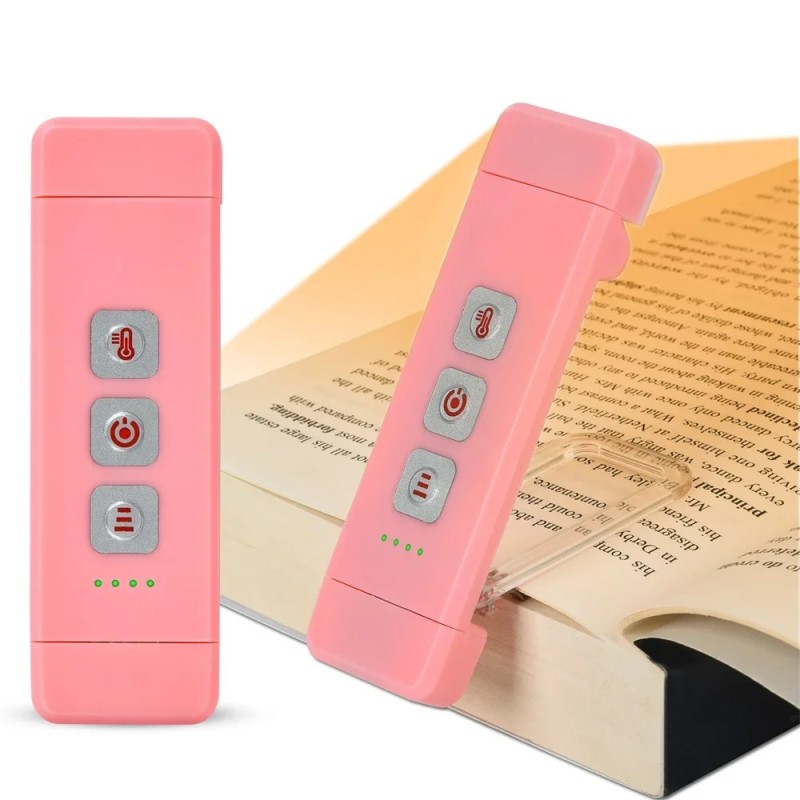 Lumină pentru cărți cu marcaj cu clipsă cu temporizator Lumină de lectură reîncărcabilă prin USB Mini lumină de citire cu LED La
