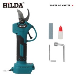 HILDA Foarfece electrice de tăiat fără perii, 500 W, foarfece electrice de grădină fără fir, tăietor de pomi fructiferi pentru b