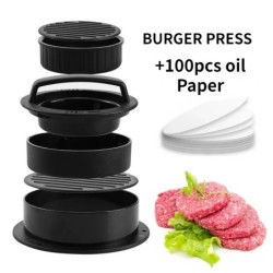 Presă pentru hamburgeri din ABS Presă pentru plăcinte cu carne Mașină de fabricat pentru burgeri umplute cu căptușeală de hârtie