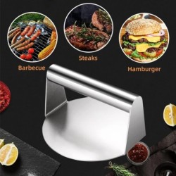 Presă Smash Burger din oțel inoxidabil Chirftețe pentru hamburger Mașină de zdrobire de carne Formă circulară pentru presă de ca