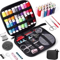 Kit de cusut Set complet cu fire Ace Foarfece Butoane de măsurat bandă și multe altele pentru proiecte de artizanat DIY acasă și