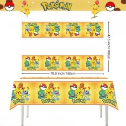 Față de masă Pokemon Decor pentru petrecerea de aniversare Pikachu Față de masă de unică folosință Husă de masă pentru Baby Show