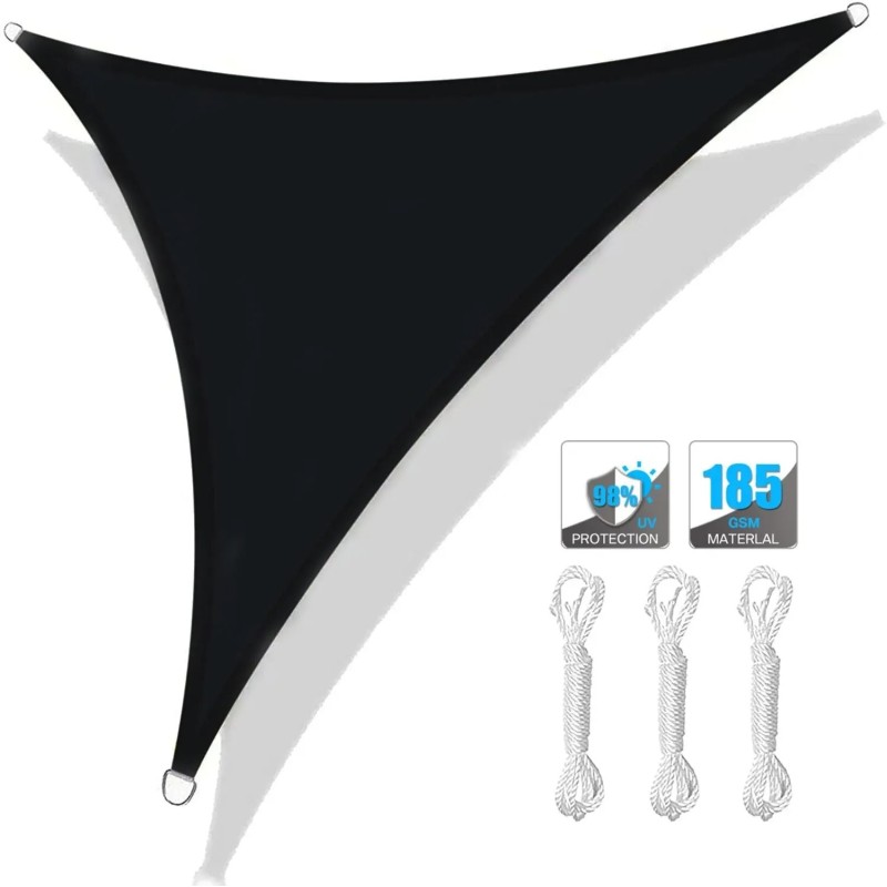 Vele de umbră triunghiulare pentru exterior, 5M/3M/2M, pentru terase, cu blocare UV, baldachin, parasolar, curte, gazon, grădină Vele de umbră triunghiulare pentru exterior, 5M/3M/2M, pentru terase, cu blocare UV, baldachin, parasolar, curte, gazon, grădină