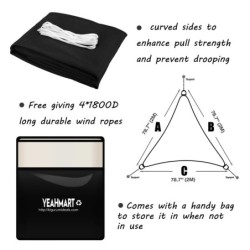 Vele de umbră triunghiulare pentru exterior, 5M/3M/2M, pentru terase, cu blocare UV, baldachin, parasolar, curte, gazon, grădină
