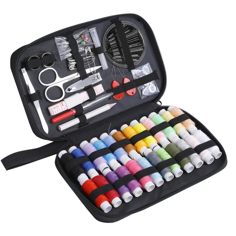 Kit complet de cusut cu fire, ace, foarfece, bandă de măsurare, butoane, portabil, călătorie, broderie, lucru manual, set de ins