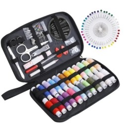 Kit complet de cusut cu fire, ace, foarfece, bandă de măsurare, butoane, portabil, călătorie, broderie, lucru manual, set de ins