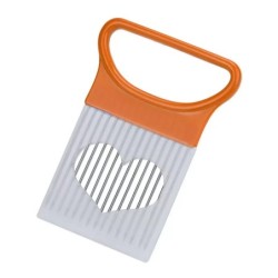 Feliați ceapa fără efort cu acest feliator de ceapă colorat, din oțel inoxidabil, pentru bucătărie, suport pentru chipsuri de ca