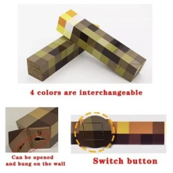 Lampă de masă reîncărcabilă MC Game Torch Light Brownstone LED Night Light USB reîncărcabilă pentru dormitor Lampă de masă cadou