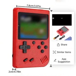O consolă de jocuri portabilă mică pentru copii, cu jocuri clasice retro roșii, cu sute de încărcătoare de jocuri, poate fi cone