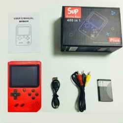 O consolă de jocuri portabilă mică pentru copii, cu jocuri clasice retro roșii, cu sute de încărcătoare de jocuri, poate fi cone
