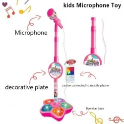 Microfon pentru copii cu suport Karaoke Cântec Instrument muzical Jucării pentru antrenamentul creierului Jucărie educațională C