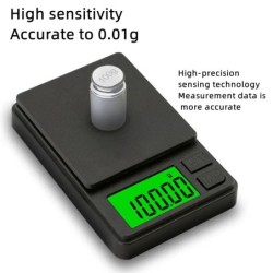 Cântar electronic portabil de bucătărie, 100/500g 0.01g, mini cântar digital de buzunar de înaltă precizie, greutate bijuterii