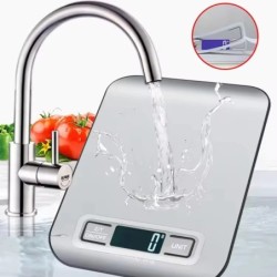 Cântar electronic digital de bucătărie cu afișaj LED 5kg/1g, panou din oțel inoxidabil, cântare electronice pentru bijuterii și 
