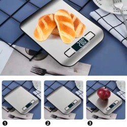 Cântar electronic digital de bucătărie cu afișaj LED 5kg/1g, panou din oțel inoxidabil, cântare electronice pentru bijuterii și 