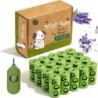 Pungi biodegradabile pentru excremente de câine EPI, cu parfum de lavandă, cu suport, extra groase, etanșe, cu dozator