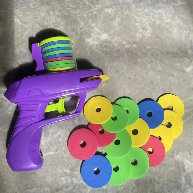 Copii joc în aer liber spumă disc pistol jucărie zburător disc lansator de tragere pistol dublu părinte-copil interactiv copii j