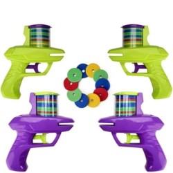 Copii joc în aer liber spumă disc pistol jucărie zburător disc lansator de tragere pistol dublu părinte-copil interactiv copii j
