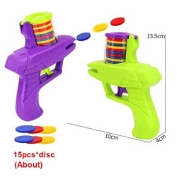 Copii joc în aer liber spumă disc pistol jucărie zburător disc lansator de tragere pistol dublu părinte-copil interactiv copii j