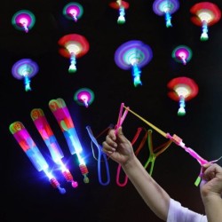 Jucărie luminoasă uimitoare Săgeată Jucării cu lumină LED Petrecere în aer liber Cadou distractiv Bandă de cauciuc Catapultă car