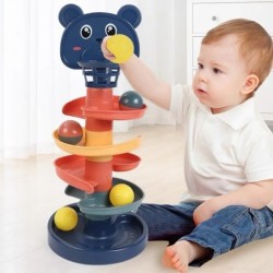 2-7 straturi pistă rulantă cu bile turn grămadă jucărie educativă timpurie pentru bebeluși pistă rotativă stivuire jucărie educa