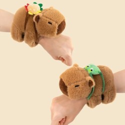 Încântător Capybara Animal Slap Snap Wrap Brățară Brățară Animal de pluș Kawaii Capybara Mână inel Brățară Copii Jucării amuzant