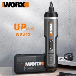 Set șurubelnițe electrice Worx 4V WX242, șurubelniță portabilă inteligentă fără fir, mini burghiu electric, scule electrice pent