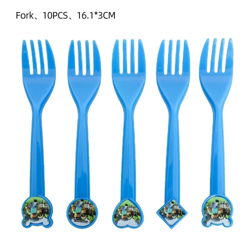 Desene animate Miner Craftings Pixel tacâmuri set temă ziua de naștere petrecere decor ceașcă farfurie șervețel tort față de mas