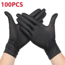 Mănuși de unică folosință din nitril, negre, 20/50/100 buc, mănuși din latex fără pudră, grad industrial, mănuși de curățare pen