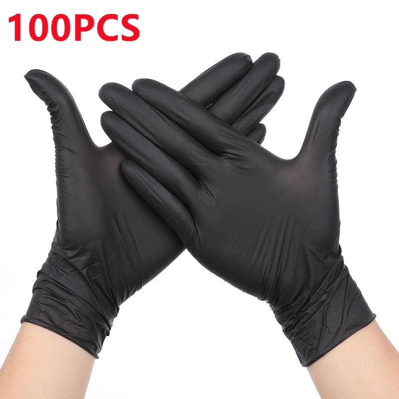 Mănuși de unică folosință din nitril, negre, 20/50/100 buc, mănuși din latex fără pudră, grad industrial, mănuși de curățare pen Mănuși de unică folosință din nitril, negre, 20/50/100 buc, mănuși din latex fără pudră, grad industrial, mănuși de curățare pen