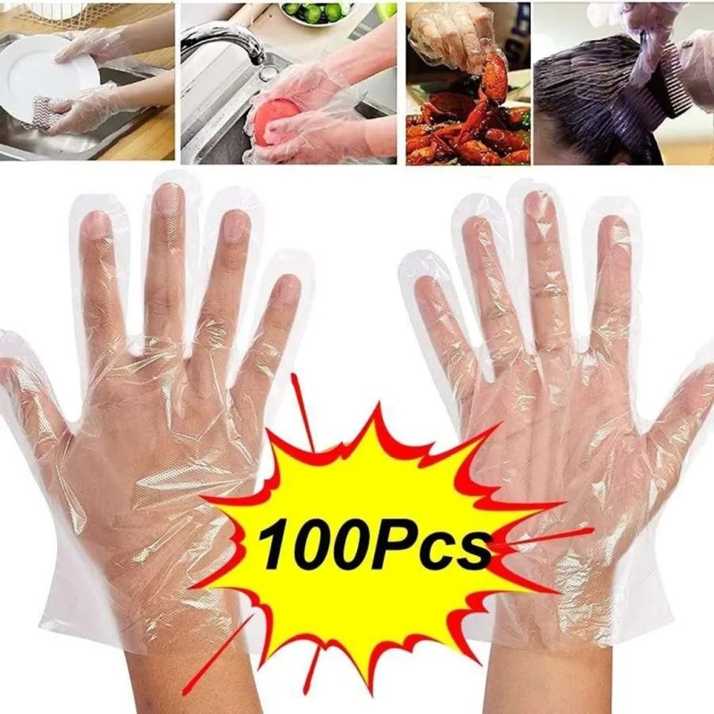 100 buc mănuși de unică folosință mănuși din plastic transparente mănuși de curățare ecologice pentru accesorii de bucătărie DIY 100 buc mănuși de unică folosință mănuși din plastic transparente mănuși de curățare ecologice pentru accesorii de bucătărie DIY