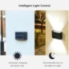 Lumini solare cu 6 LED-uri, lampă de perete pentru atmosferă exterioară, control al luminii în sus și în jos pentru grădină, cur