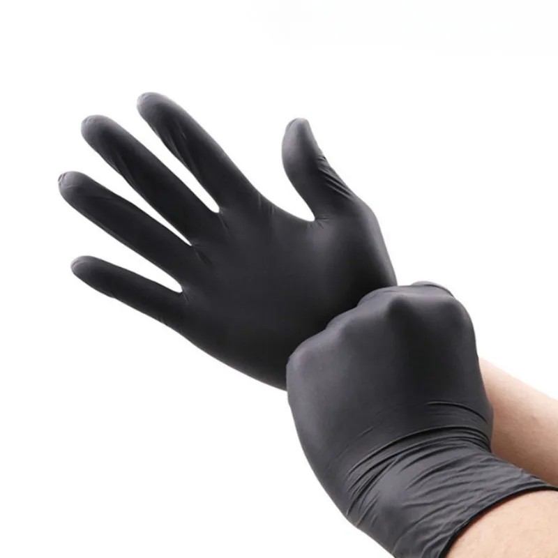 Mănuși de nitril negre, 30/50/100 buc, pentru curățarea băii și bucătăriei, pentru spălat vase, pentru vopsirea părului și unghi