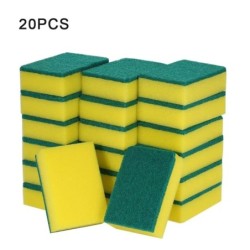 20 buc burete de curățat față-verso, burete de bucătărie, spălare vase, frecare, pentru oală, bol, instrumente de curățare acasă