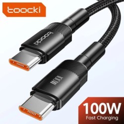 Cablu Toocki 100W tip C la USB C PD 3.0 Încărcare rapidă 4.0 Încărcare rapidă Tip C la tip C pentru iPhone 15 Macbook Samsung Xi