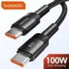 Cablu Toocki 100W tip C la USB C PD 3.0 Încărcare rapidă 4.0 Încărcare rapidă Tip C la tip C pentru iPhone 15 Macbook Samsung Xi