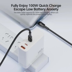 Cablu Toocki 100W tip C la USB C PD 3.0 Încărcare rapidă 4.0 Încărcare rapidă Tip C la tip C pentru iPhone 15 Macbook Samsung Xi