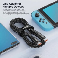 Cablu Toocki 100W tip C la USB C PD 3.0 Încărcare rapidă 4.0 Încărcare rapidă Tip C la tip C pentru iPhone 15 Macbook Samsung Xi
