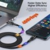 Cablu Toocki 100W tip C la USB C PD 3.0 Încărcare rapidă 4.0 Încărcare rapidă Tip C la tip C pentru iPhone 15 Macbook Samsung Xi