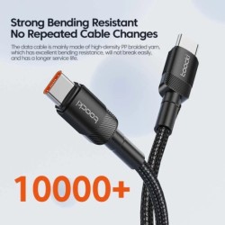 Cablu Toocki 100W tip C la USB C PD 3.0 Încărcare rapidă 4.0 Încărcare rapidă Tip C la tip C pentru iPhone 15 Macbook Samsung Xi