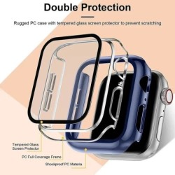 Sticlă securizată + capac pentru accesorii Apple Watch 45mm 41mm 44mm 40mm 42mm, protecție ecran, carcasă Apple Watch seria 9 4 