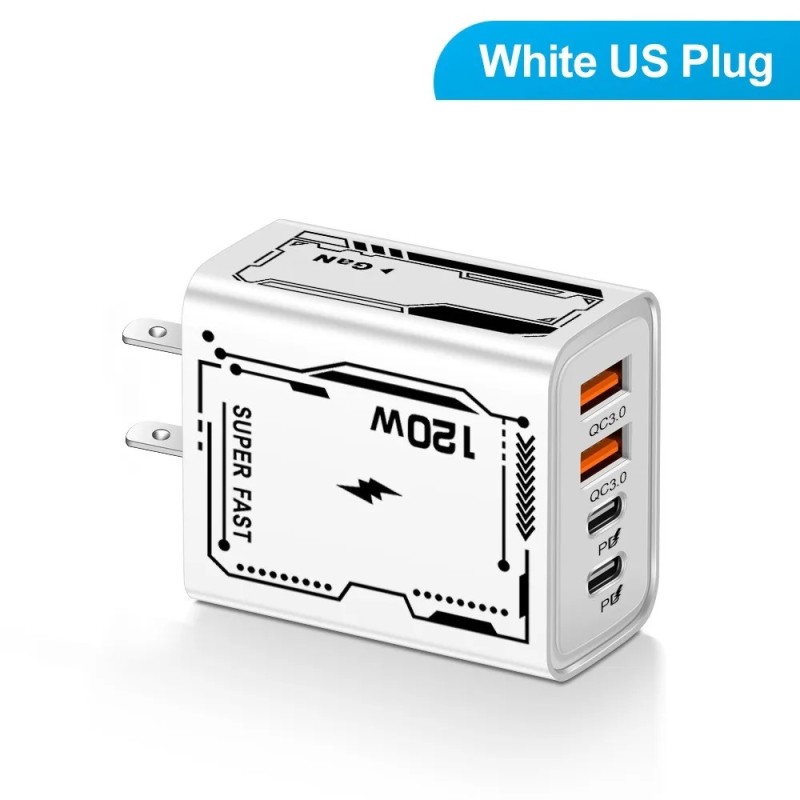 Încărcător USB tip C cu 4 porturi PD, încărcător rapid pentru telefon mobil, adaptor pentru iPhone, Samsung, Xiaomi, încărcător Încărcător USB tip C cu 4 porturi PD, încărcător rapid pentru telefon mobil, adaptor pentru iPhone, Samsung, Xiaomi, încărcător