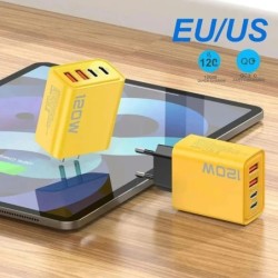 Încărcător USB tip C cu 4 porturi PD, încărcător rapid pentru telefon mobil, adaptor pentru iPhone, Samsung, Xiaomi, încărcător 