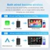 Adaptor CarPlay Android Auto 2 în 1 cu fir la wireless pentru sistemul stereo auto OEM cu USB Plug and Play